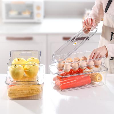 China Wholesale Viable Clear Stackable Refrigerator Plastic Storage Container Storage Box for sale