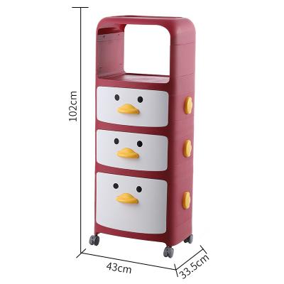 China Viable Picture of China Supplier Wholesale Cartoon Duck Container Storage Box Plastic Clothes and Toys With Lid For Household Office for sale