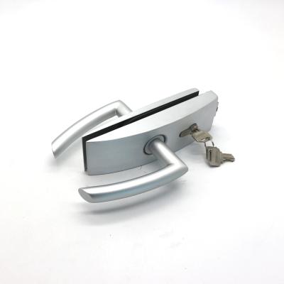 China Door Glass Camber Door Lock Aluminum Zinc Alloy Satin Finished Door Lock Lever Security Glass Door Lock for sale