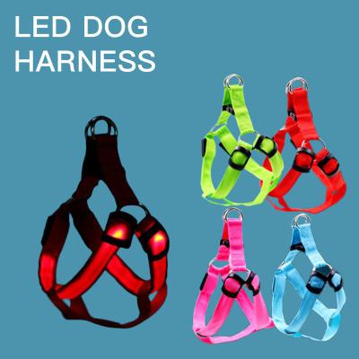 China Wholesale Nylon Adjustable Logo Outdoor Led Pet Dog Rechargeable Custom Harness From Lights Manufacturer for sale