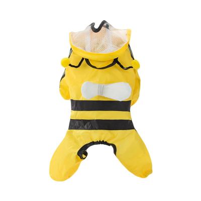 China Cute Stored Waterproof Transparent Edge Safety Pet Clothes Dog Raincoat Protective With Reflective Design for sale