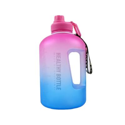 China Viable Hot Seller Stocked Gradient Colors PETG 2.2l Eco Friendly Water Bottle With Time Marker for sale