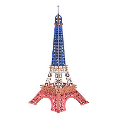 China Eco-friendly Laser Cutting Diy 3d Models Creation Funny Eiffel Tower Puzzle For Children Kids Birthday Gift for sale