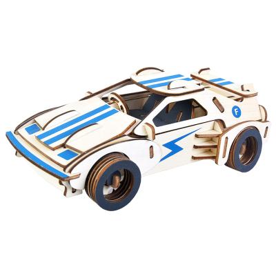 China High Quality Eco-friendly Laser Cut Wooden Jigsaw Puzzle Car Vehicle Set Toys for sale