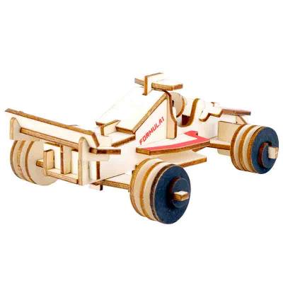 China Eco-friendly laser cut puzzle toy vehicle children's gift wooden puzzle rail car sets for sale