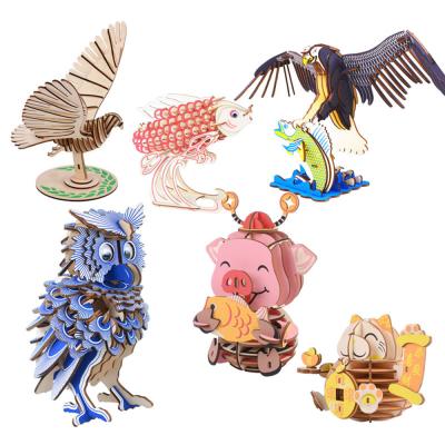 China High Quality Eco-friendly Laser Cut Wooden Jigsaw Puzzles For Adults 3d Jigsaw Puzzle Card Animal for sale