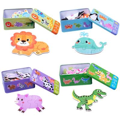 China 100% Customized Eco-Friendly Kids Animals 6 in 1 Jigsaw Puzzle Toys Child Educational Jigsaw Toy for Children for sale