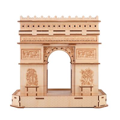 China Eco-friendly Laser Cutting Cheap Wholesale Kids Toy World Famous 3d Model Building Puzzle for sale