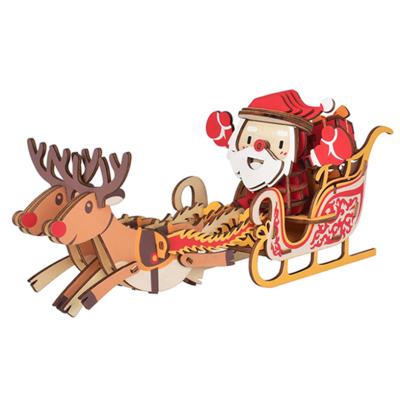 China Eco-Friendly Laser Cutting Christmas Gifts For Kids Present Wooden Boards Toys Christmas Valentine's Day Puzzle Game Set Decoration for sale