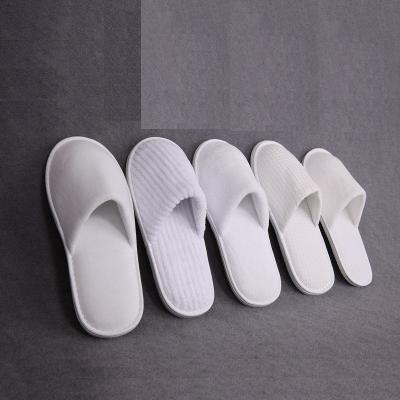 China Home Women Moving Toe Terry Toweling Disposable Slippers Open Logo Guest Men Cheap Unisex Closed Toe Home Hotel Spa Custom Disposable Hotel Slippers for sale