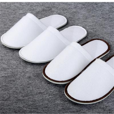 China Custom Made Disposable White Toe Terry Spa Disposable Slippers Narrow Open Lightweight Fast Delivery Hotel Slippers for sale