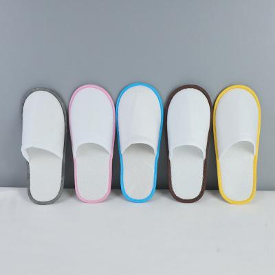 China Terry Toweling Hotel Disposable Slipper lightweight Logo Closed Toe Disposable Slippers custom made for hotel for sale