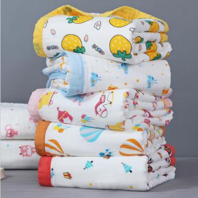 China 29 Styles 110*110cm 120*150cm PORTABLE Cotton Baby Blanket Wrap 6 Layer Muslin Cotton Kids Baby Sleeping Blankets Bath Towel for sale