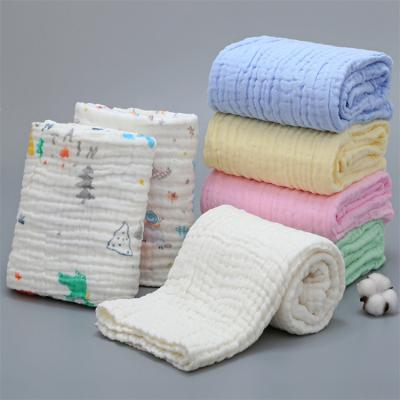 China PORTABLE 25 Colors 6 Layers Muslin Cotton Baby Blankets For 105*105cm Newborn Muslin Wraps Cotton Baby Blanket for sale