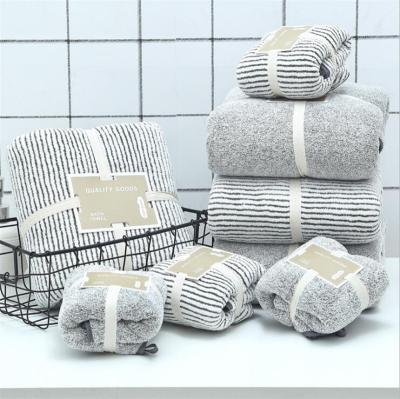 China Strong Absorbent Carbon Fiber Bamboo Towel Coral Velvet Bath Towel Set Wholesale Disposable Bamboo Charcoal Set Bathroom Towel Sets for sale