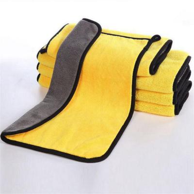 China Disposable High Density Thick Microfiber Towel For Car Cleaning Strong Water Absorption Fleece Car Cleaning Towel for sale