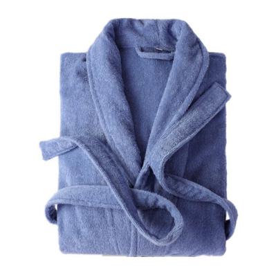 China Breathable Adult 100% Cotton Women Men Cotton Bathrobe Solid Color Terry Hotel Bathrobe for sale