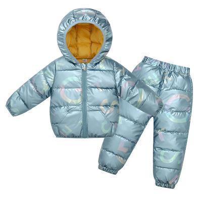 China Raincoat Made in China Kids Casual Suit Girl Winter Cotton Pants Jacket Girl Set for sale