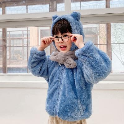 China Viable factory custom made boy jacket kids autumn and winter Korean lamb wool fleece coat warm version boy coat for sale