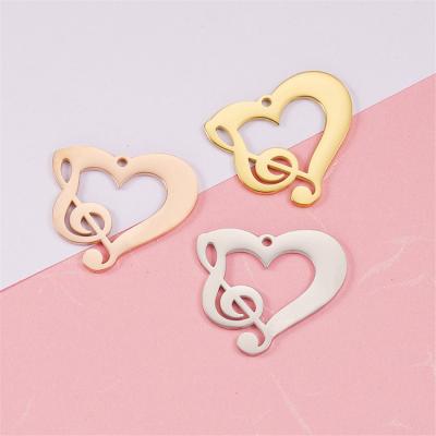 China Hot Selling Fashion Stainless Steel Necklace Accessories Shapes Love Musical Note Necklace Jewelry Accessories Wholesale for sale