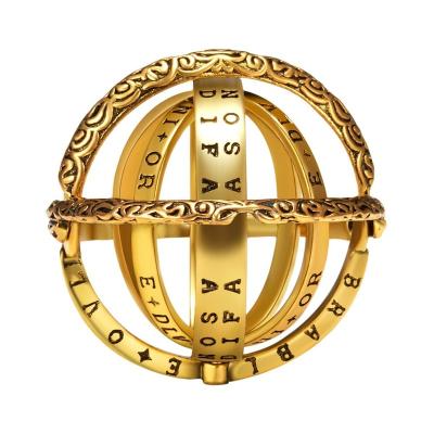 China Custom Cosmic Silver Hiphop Jewelry Latest Design Couples Statement Love Astronomical Love Ball Ring New Gold Plated for sale