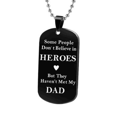 China Casual / Sporty Hot Sale Military Stainless Steel Father's Day Necklace Pendant Gift for sale