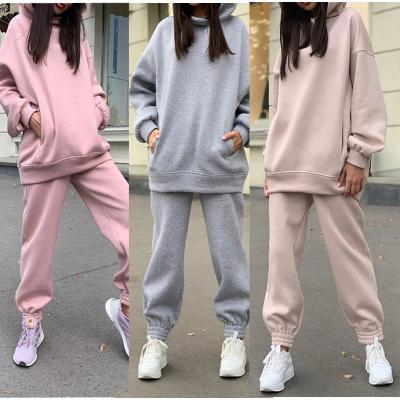 China RUIYI Sweater Set Autumn Sale Winter Warm Casual Women Solid Sweater Hoodies for sale