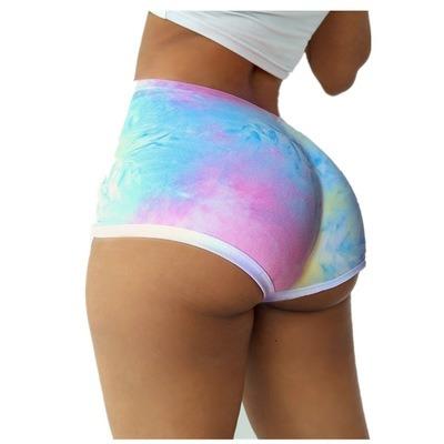 China Plus Size 2020 Summer Fashion Pastel Tie Dye Running Heart Shorts Women Sports Legging Shorts for sale