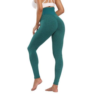 China Anti Cellulite Butt Breathable Women's High Waist Honeycomb Yoga Pants Lifting Workout Crack! crack! roughed up pantyhose for sale