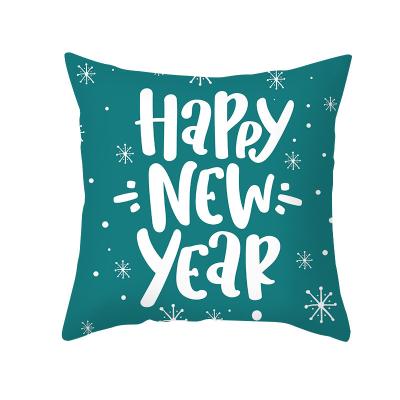 China RUIYI Luxury Non-Toxic Christmas Festival Cushion Cover Happy New Year Cushion Cover for sale