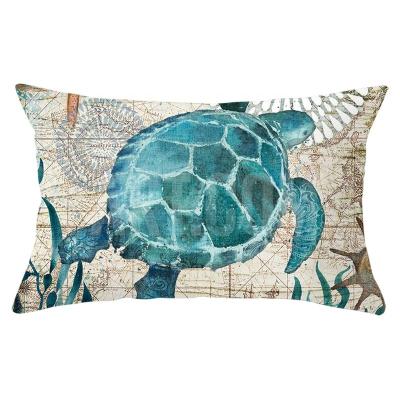 China RUIYI 18inch Home Decor Polyester Velvet Non-Toxic Sofa Car Seat Mermaid Throw Pillow Case Ocean Animals Cushion Covers for sale