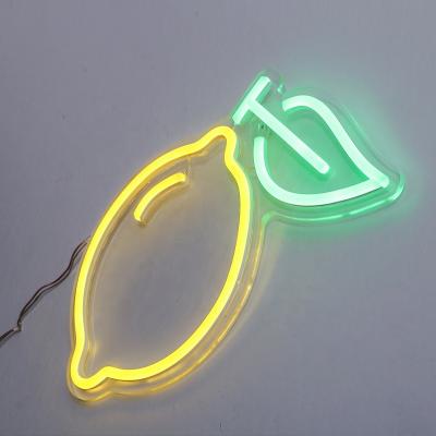 China Custom Led Neon Lamp Modules Factory Price Fruit Food Lemon Logo Flexible Neon Light Bar Restaurant Waterproof Neon Decor for sale