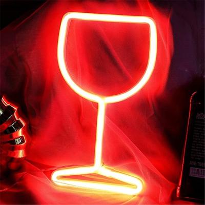 China Waterproof LED Modules Wine Glass Neon Light Winebowl Wall Hanging Lamp Bar Room Decor Gifts Led Neon Sign for sale