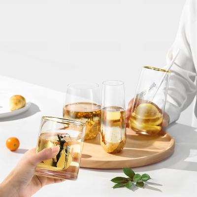 Cina Champagne Water Glass Drinkware Cups durevole con la disposizione dell'oro non tossica in vendita