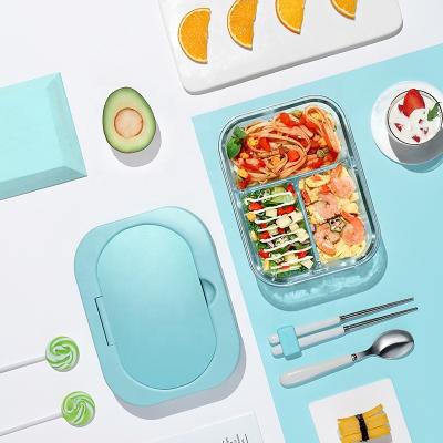 Chine Récipients multifonctionnels de préparation de repas en verre de Bento résistants à la chaleur non toxiques à vendre