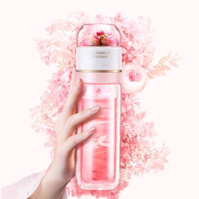 China Hermético libre multi de la botella de agua BPA del vidrio de Borosilicate de la escena en venta