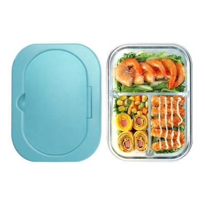 China Heatproofglas Bento Box 3 Compartiment Dik gemaakte 1-3L voor Jonge geitjes Te koop