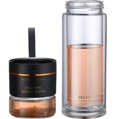 China Té de cristal resistente al calor Infuser del vidrio de la pared del doble de la botella de agua 300ml de Borosilicate en venta