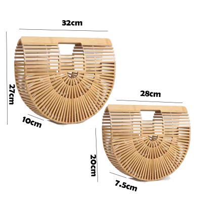 China Natural Large Tote Bag Bamboo Handmade Bag Women's Summer Beach Bag Purse Basket Basket Bag for sale