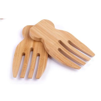 China Eco - Friendly Bamboo Salad Hands Bamboo Salad Server Set For Kitchen Use for sale