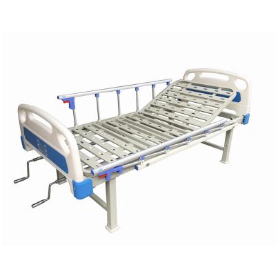 China Cheap Price Hospital Bed Aluminum Alloy Siderails 2 Cranks Manual Hospital Bed for sale