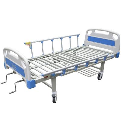 China Hospital Bed Factory Two Function ABS Base Manual Hospital Bed With Aluminum Alloy Side Rails for sale