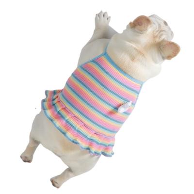 China Spring Viable Autumn Fashion Pet Clothing Dog Clothes Pet Clothes Factory Supply Colorful Stripe Dog Vest for sale