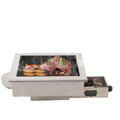 China Korean Commercial Rotisserie Korean Restaurant Buffet Table Top Barbecue Smokeless Gas Grill for sale