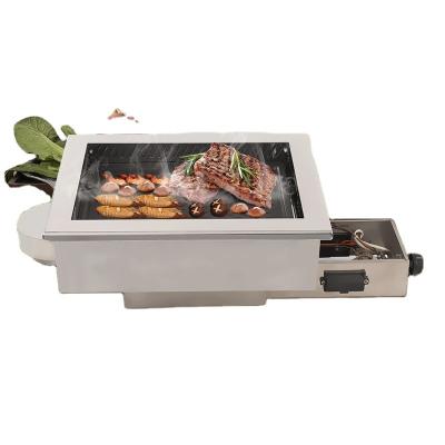 China Korean Smokeless Indoor Korean Gas BBQ Grill Stainless Steel Gas BBQ Grill Rotisserie Rotisserie Grill for sale