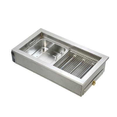 China Wholesale Korean Rotisserie Table Rotisserie Korean 2 1 Hot Pot Combine Hot Pot BBQ Grill Grill for sale