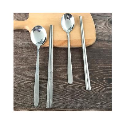 China Rotisserie Design Korean Professional Stainless Steel Latte Spoon Set Spoon and Chopsticks for sale