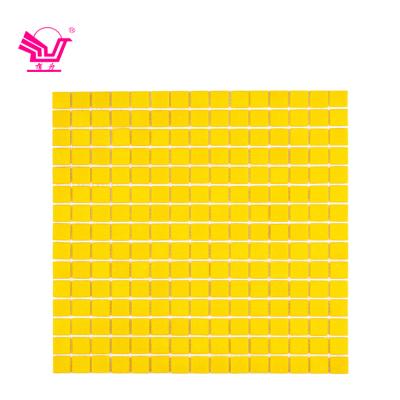 China Modern Yellow Color Square 4mm Thickness Mosaic Tiles For Kitchen Backsplash for sale