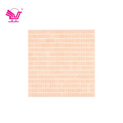 China New Design Modern Hot Melt Glass Mosaic Clear Color Waterproof Square Tile Mosaic for sale