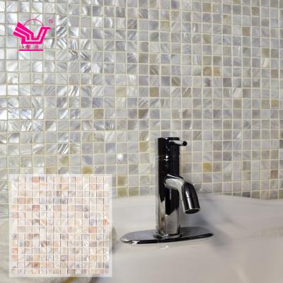 China Kitchen Modern Natural Pearlescent Backsplash Shell Color Flower Oil Shell Square Mosaic Tile for sale